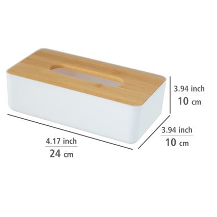 WENKO 25318100 - Cutie pentru cosmetice ROTELLO, 24 x 12,7 cm, alb/maro