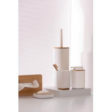 WENKO 25318100 - Cutie pentru cosmetice ROTELLO, 24 x 12,7 cm, alb/maro