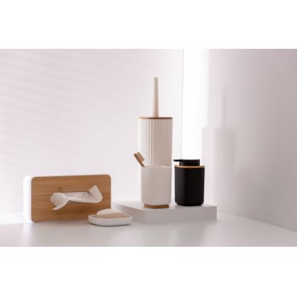 WENKO 25318100 - Cutie pentru cosmetice ROTELLO, 24 x 12,7 cm, alb/maro
