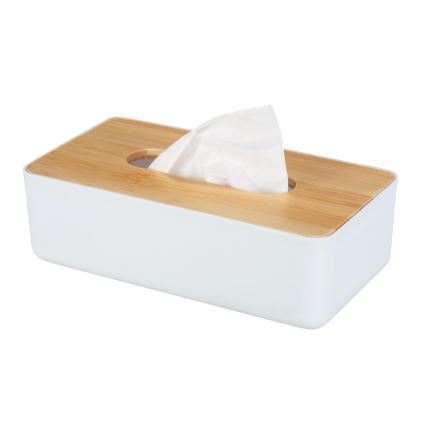 WENKO 25318100 - Cutie pentru cosmetice ROTELLO, 24 x 12,7 cm, alb/maro