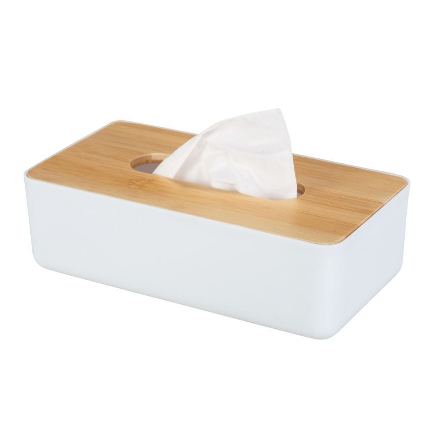 WENKO 25318100 - Cutie pentru cosmetice ROTELLO, 24 x 12,7 cm, alb/maro