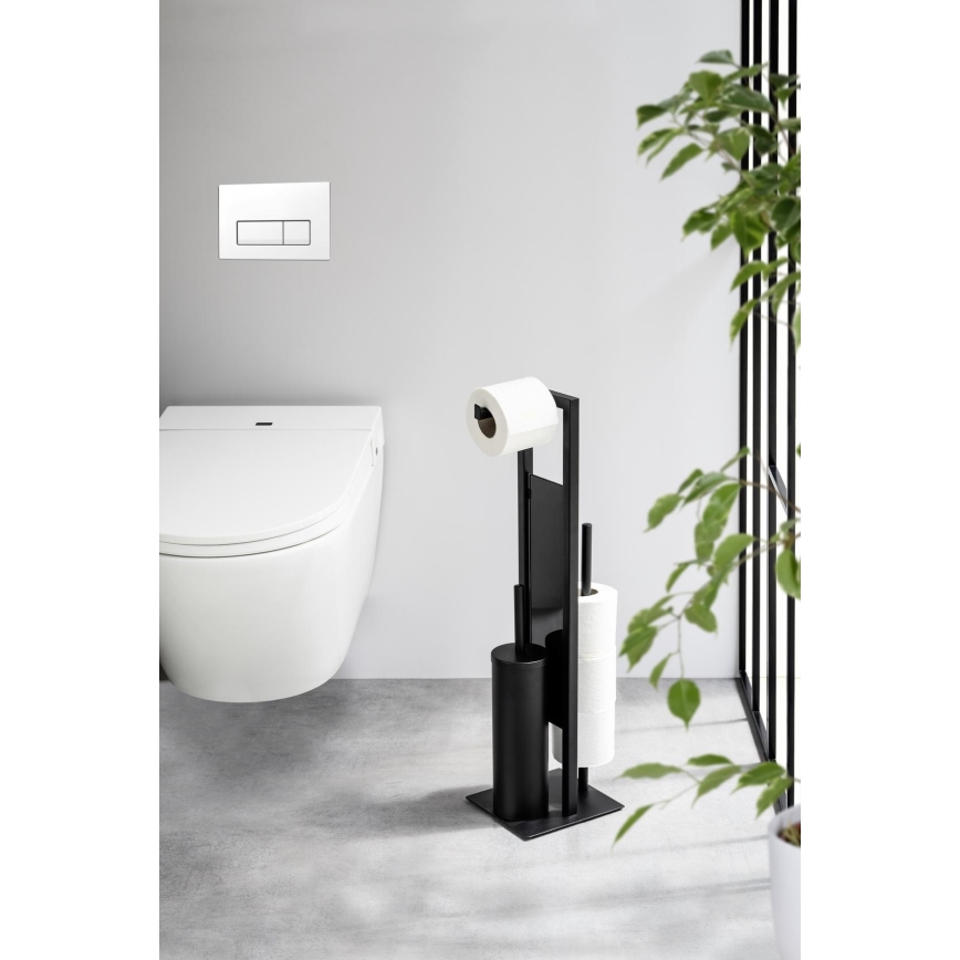 WENKO 25400100 - Perie WC RIVALTA 18x70 cm neagră