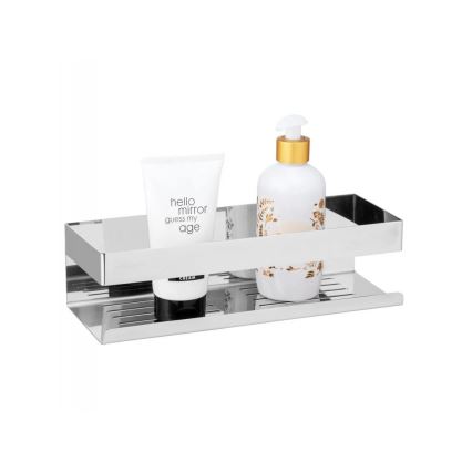 WENKO 25413100-Poliță TURBO-LOC GENOVA SHINE 30x10,5 cm argintie