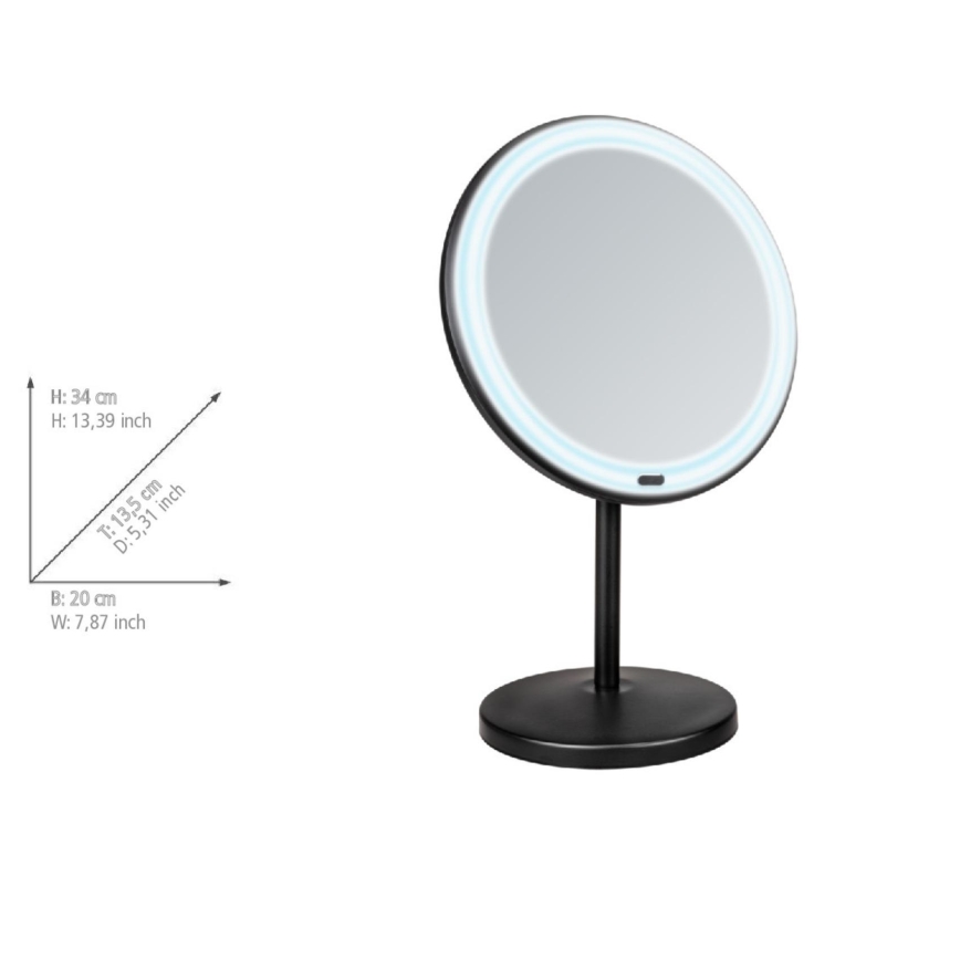 WENKO 25523100 - Oglindă ONNO 20x34 cm neagră