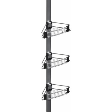 WENKO 25556100 - Raft de colț PURIO, 35,5 x 280 cm, argintiu/gri