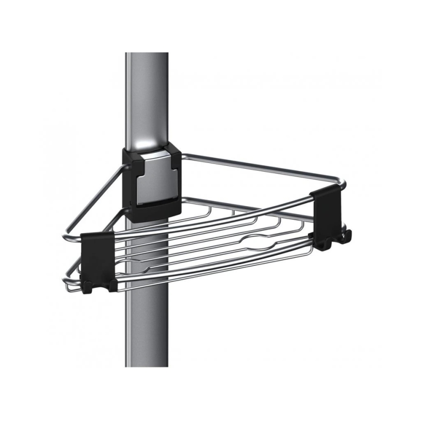 WENKO 25556100 - Raft de colț PURIO, 35,5 x 280 cm, argintiu/gri