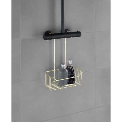 WENKO 25937100 - Coș de duș MILO 25x36 cm, inox/auriu/transparent