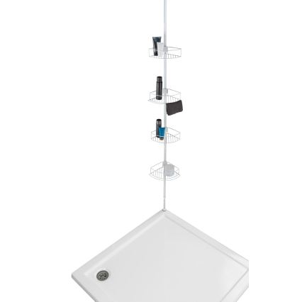 WENKO 26015100 - Poliță de colț DOLCEDO, 31 x 230 cm, inox/alb