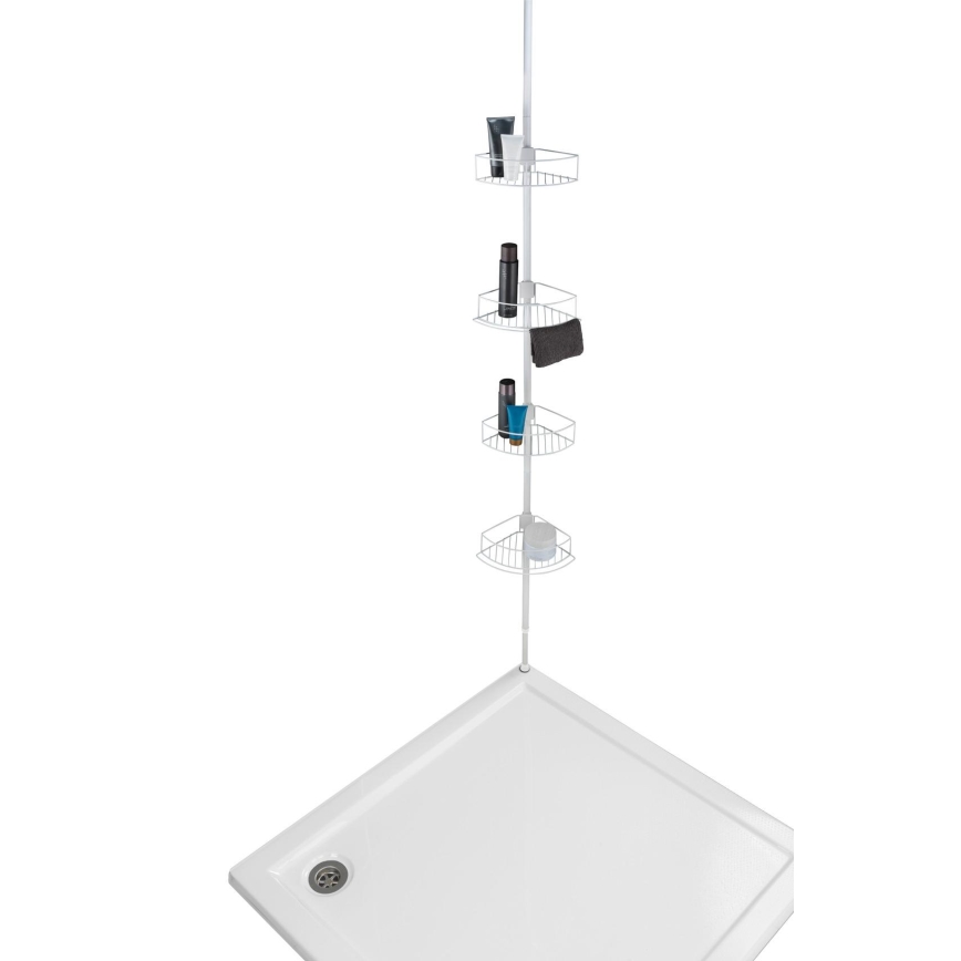 WENKO 26015100 - Poliță de colț DOLCEDO, 31 x 230 cm, inox/alb