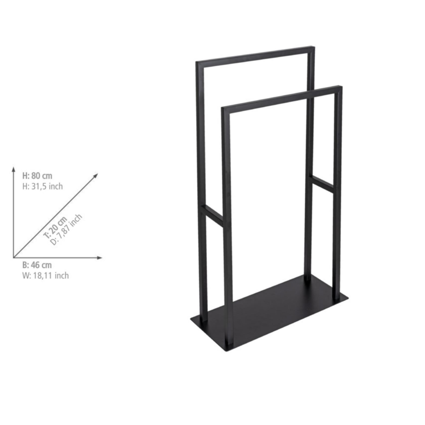 WENKO 26056100 - Suport pentru prosoape RIVALTA 46 x 80 cm inox/negru
