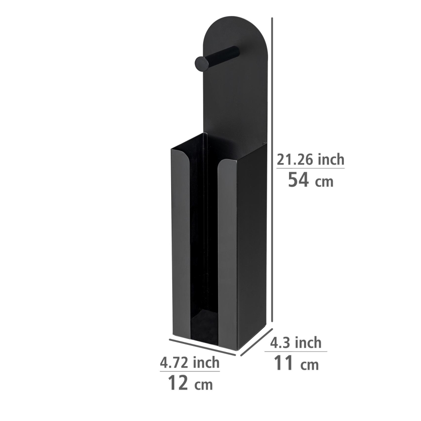 WENKO 26059100 - Suport pentru role AGIRA 12x54 cm, negru