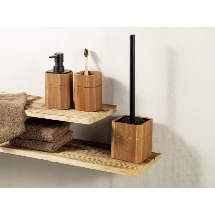 WENKO 26101100 - Suport pentru periuțe de dinți SERRO, 7,5 x 11 cm, maro
