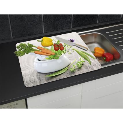 WENKO 2712940500 - Placă de acoperire pentru alimente 56 x 50 cm, multicoloră/transparentă