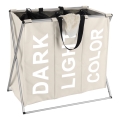 WENKO 3440113100 - Coș pentru rufe TRIO 63 x 57 cm bej/negru/argintiu