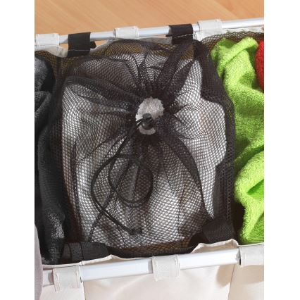 WENKO 3440113100 - Coș pentru rufe TRIO 63 x 57 cm bej/negru/argintiu