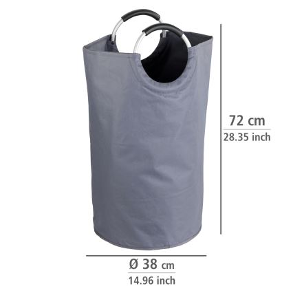 WENKO 3440803100 - Coș pentru rufe JUMBO 38x72 cm antracit/argintiu/negru
