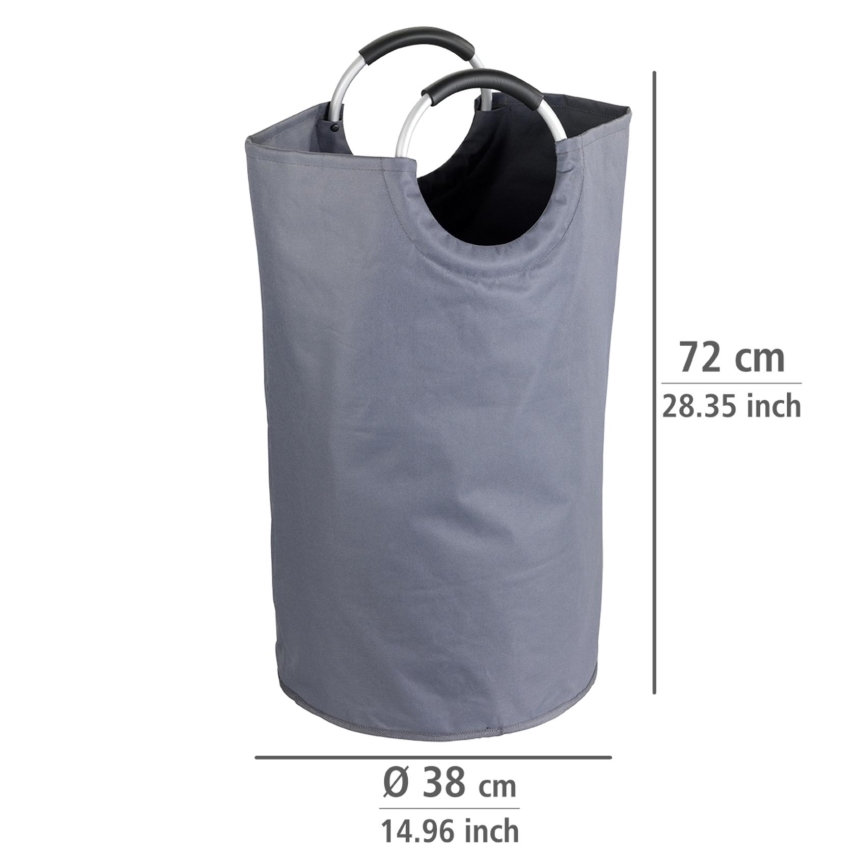 WENKO 3440803100 - Coș pentru rufe JUMBO 38x72 cm antracit/argintiu/negru