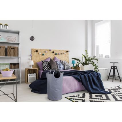 WENKO 3440803100 - Coș pentru rufe JUMBO 38x72 cm antracit/argintiu/negru