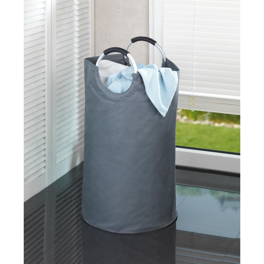 WENKO 3440803100 - Coș pentru rufe JUMBO 38x72 cm antracit/argintiu/negru