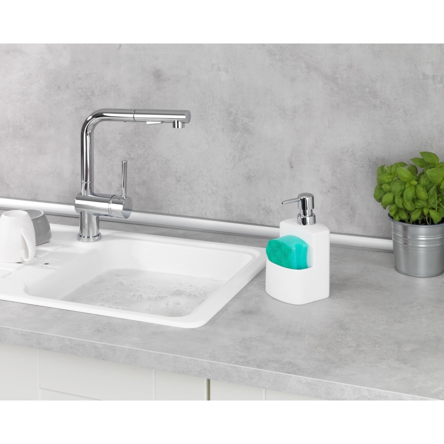 WENKO 3620115100 - Dispenser de săpun FESTIVAL, 10 x 18 cm, alb