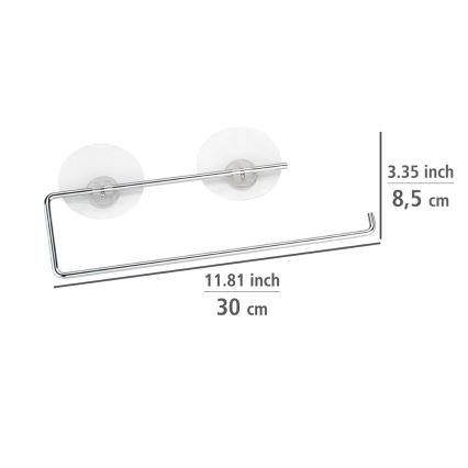 WENKO 53130100 - Suport pentru prosoape STATIC-LOC 30x8,5 cm argintiu/transparent