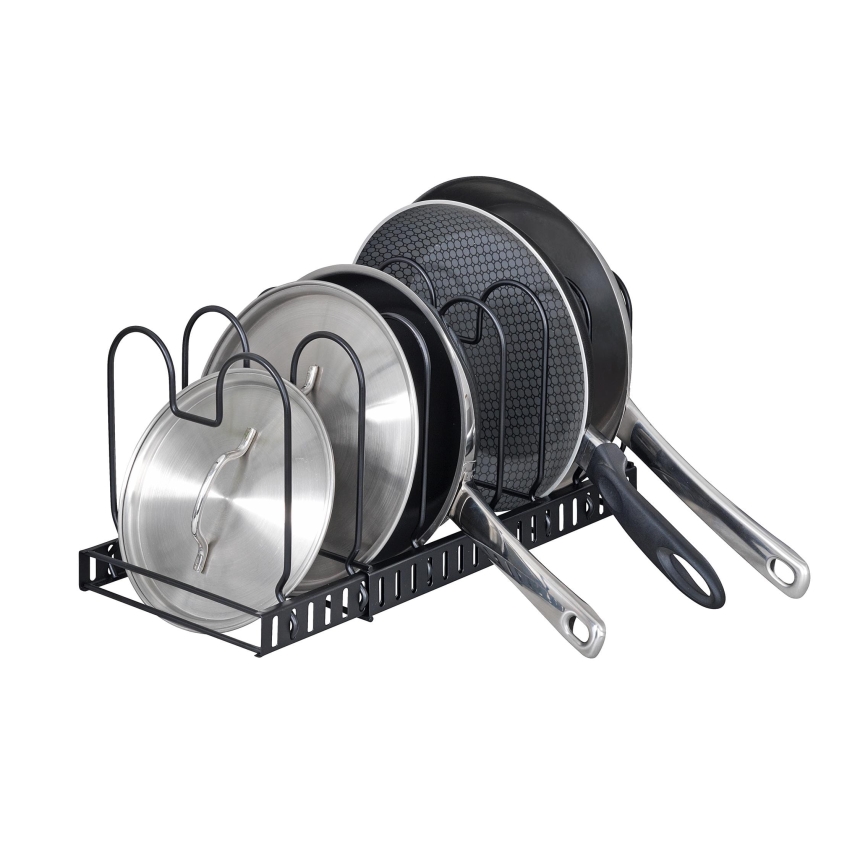 WENKO 53149100 - Suport pentru capace și tigăi, 18 x 18 cm, negru