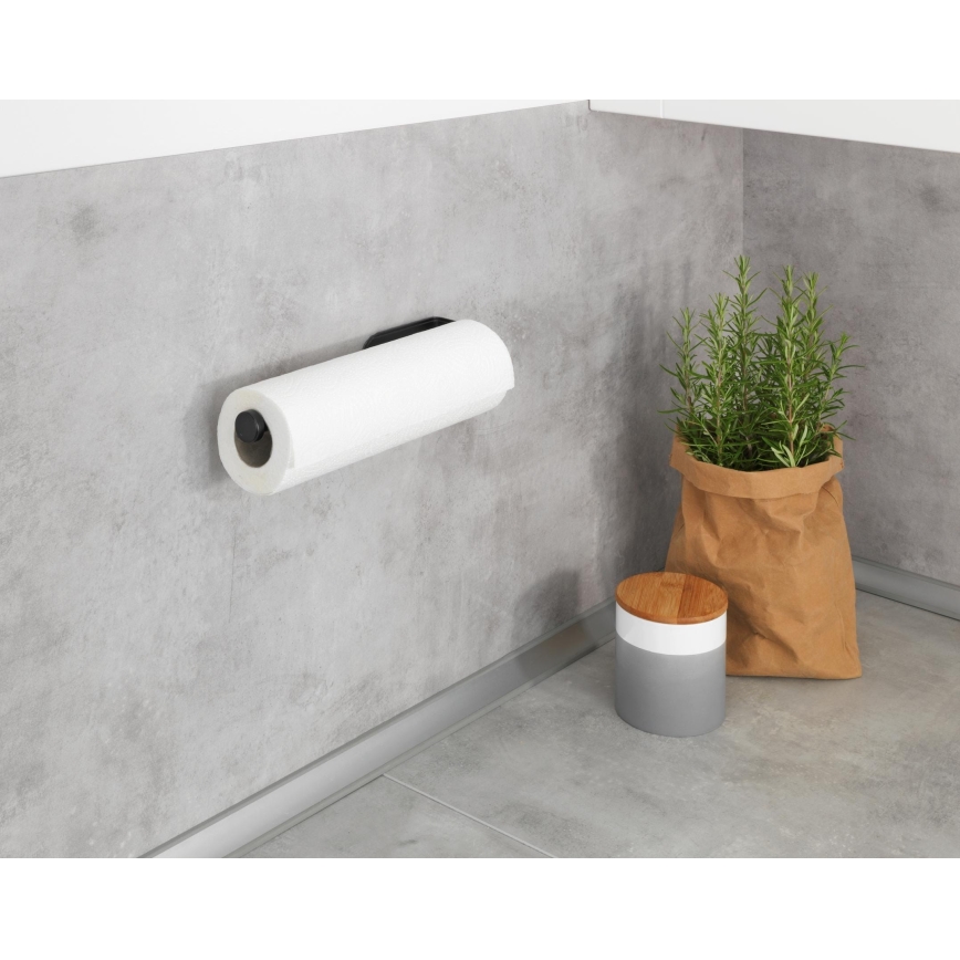 WENKO 53214100 - Suport NIO pentru role, 27,5 x 7 cm, negru