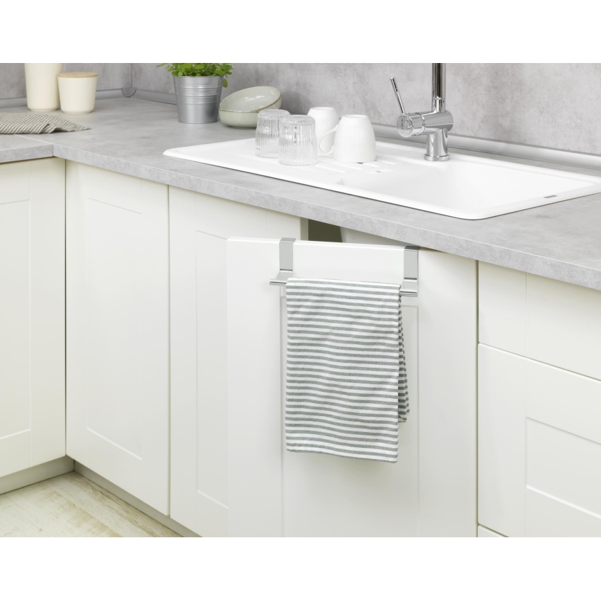 WENKO 53245100 - Suport pentru prosoape TELESCOPE, 7x6 cm, argintiu/negru