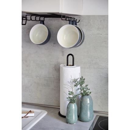 WENKO 53256100 - Suport pentru prosoape de bucătărie, 12,5 x 32,5 cm, negru