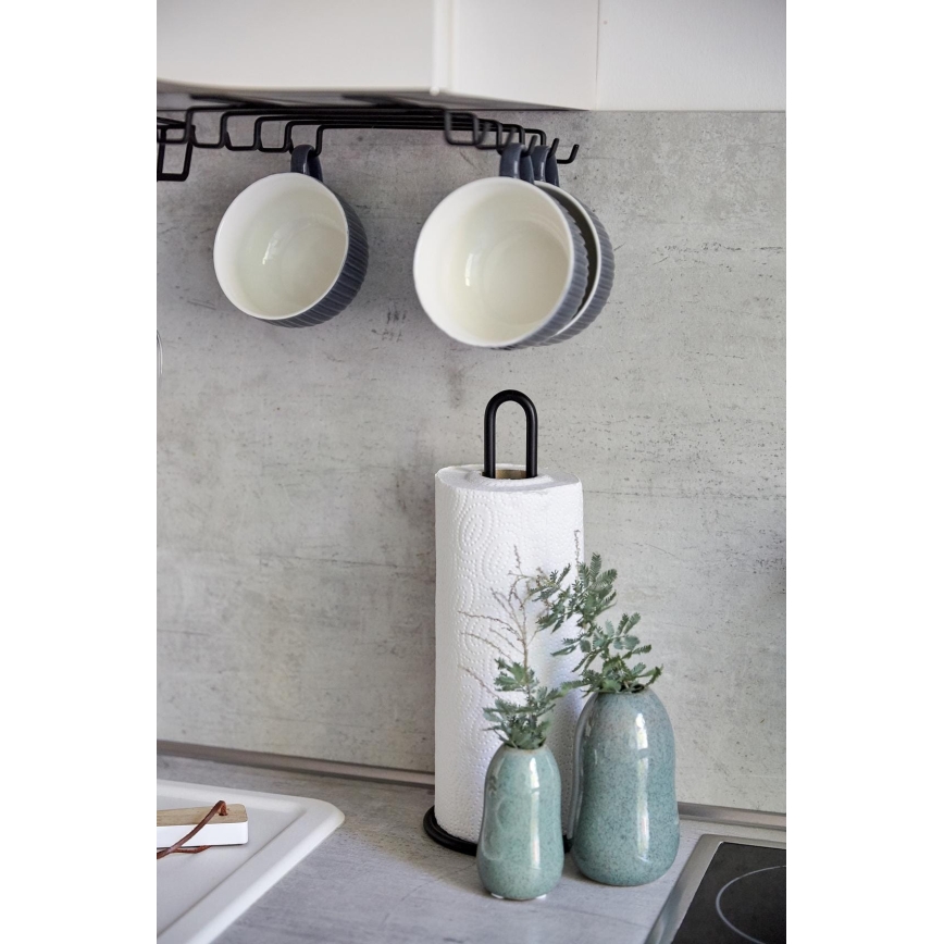 WENKO 53256100 - Suport pentru prosoape de bucătărie, 12,5 x 32,5 cm, negru