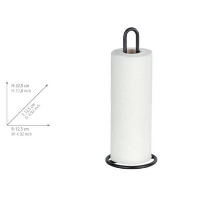 WENKO 53256100 - Suport pentru prosoape de bucătărie, 12,5 x 32,5 cm, negru