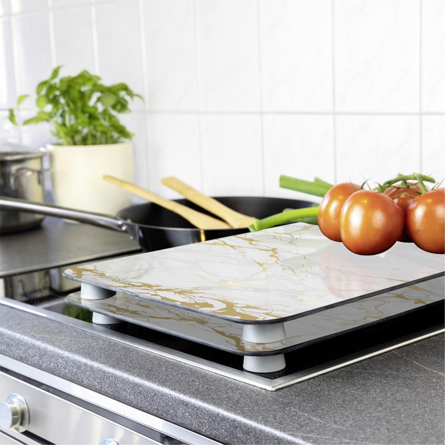 WENKO 53901100 - Capac pentru plită 30x52 cm alb/gri/transparent