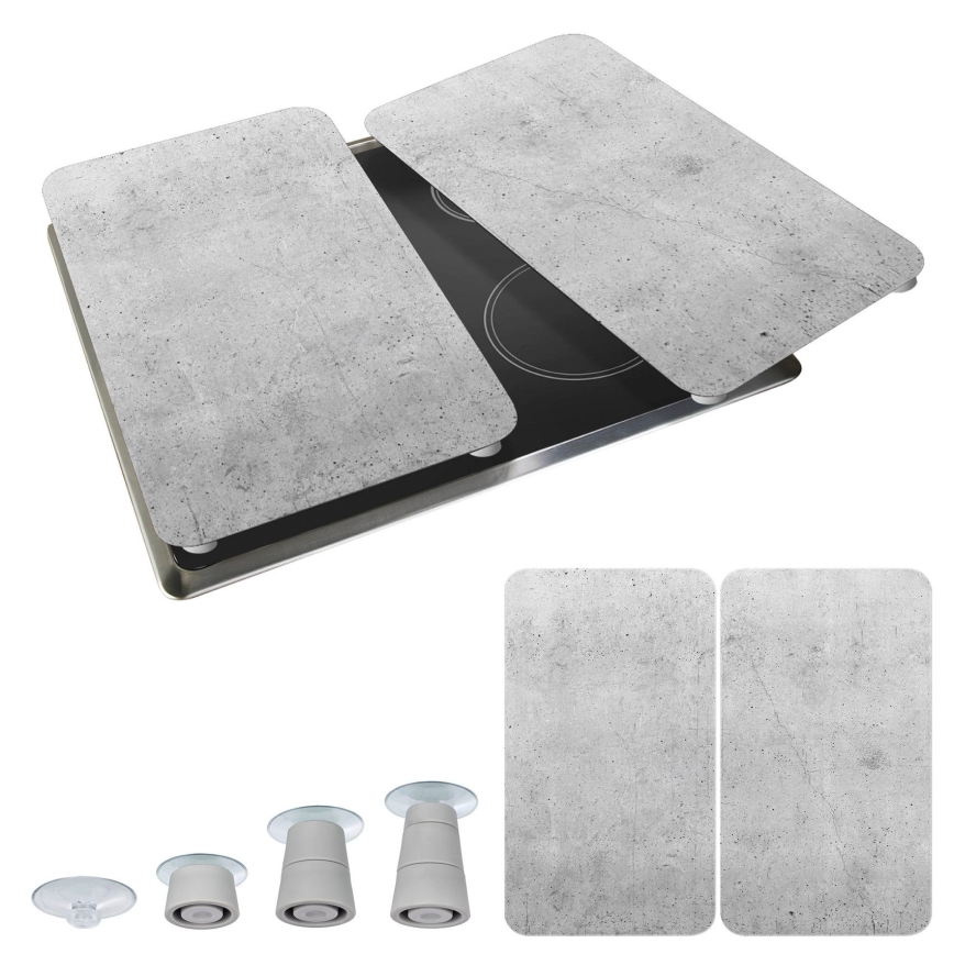 WENKO 53906100 - Capac pentru plită 30 x 52 cm, gri/transparent