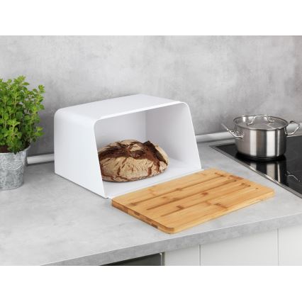 WENKO 54099100 - Cutie pentru pâine KUBO, 35x26,5 cm, alb/maro