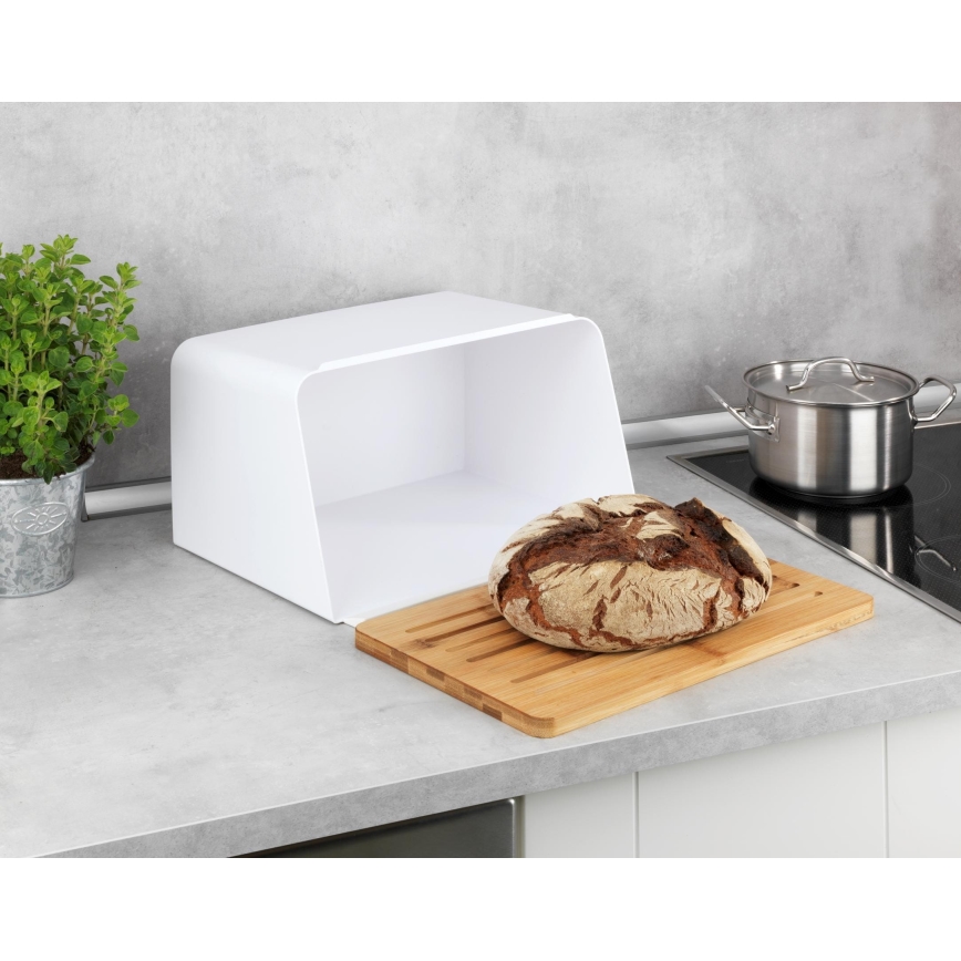 WENKO 54099100 - Cutie pentru pâine KUBO, 35x26,5 cm, alb/maro