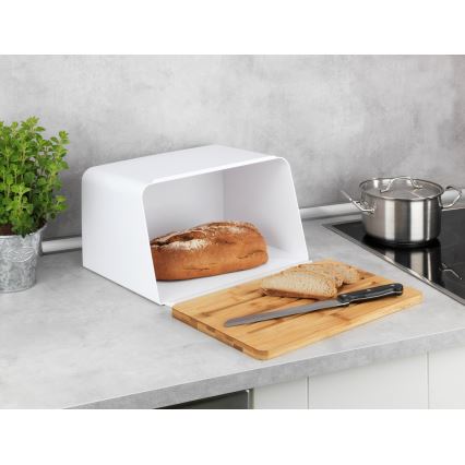 WENKO 54099100 - Cutie pentru pâine KUBO, 35x26,5 cm, alb/maro