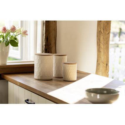 WENKO 54222100 - Cutie de depozitare MAYA 13x17 cm alb/maro