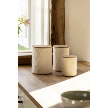 WENKO 54222100 - Cutie de depozitare MAYA 13x17 cm alb/maro