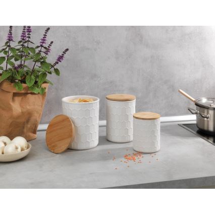 WENKO 54222100 - Cutie de depozitare MAYA 13x17 cm alb/maro