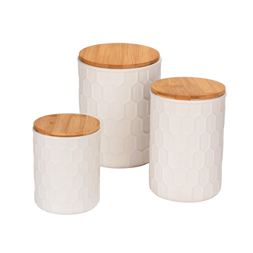 WENKO 54222100 - Cutie de depozitare MAYA 13x17 cm alb/maro