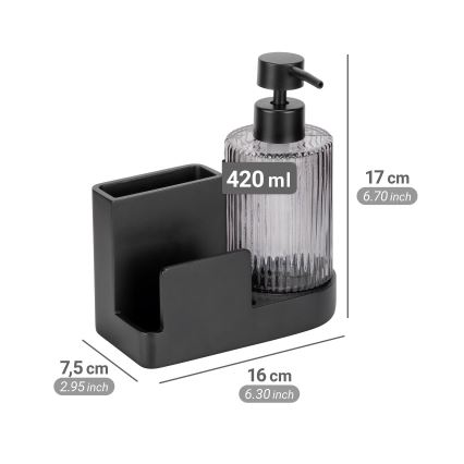 WENKO 54654100 - Organizator PINA, 16 x 17 cm, negru