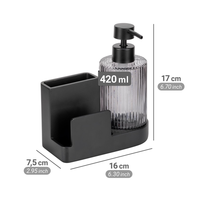 WENKO 54654100 - Organizator PINA, 16 x 17 cm, negru