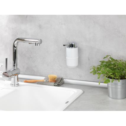 WENKO 54655100 - Dozator de săpun WOYA 250 ml, alb/crom lucios