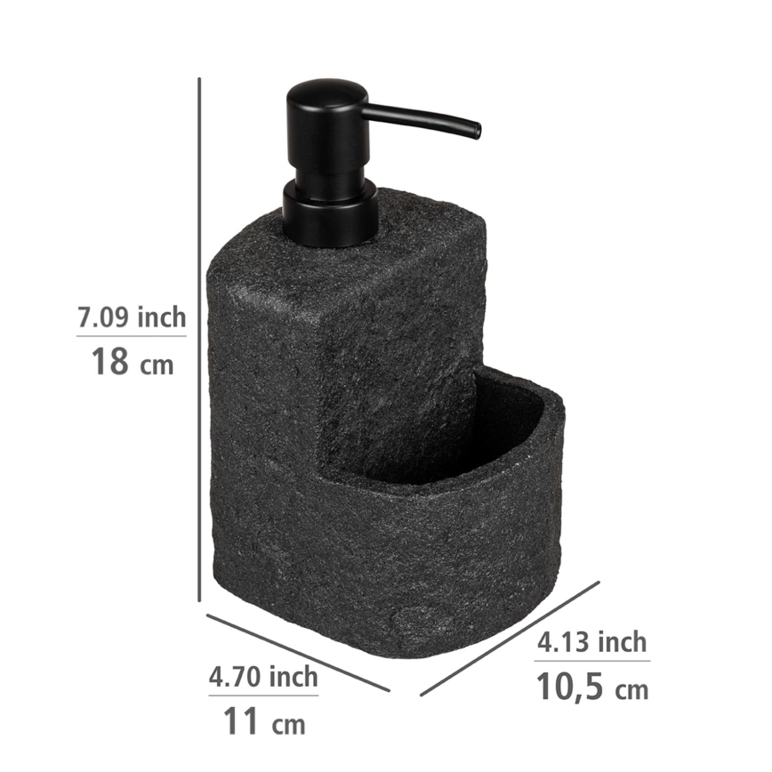 WENKO 54667100 - Dozator de săpun FESTIVAL, 10,5 x 18 cm, negru