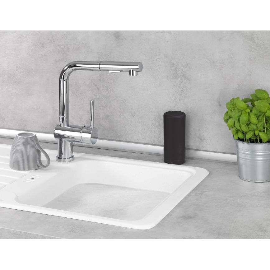 WENKO 54675100 - Dozator de săpun EASY SQUEEZ-E, 6 x 14 cm, negru