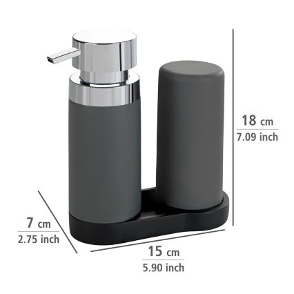 WENKO 54735100 - Stație de curățare EASY SQUEEZ-E, 15 x 18 cm, gri/gri