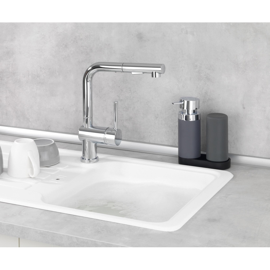 WENKO 54735100 - Stație de curățare EASY SQUEEZ-E, 15 x 18 cm, gri/gri