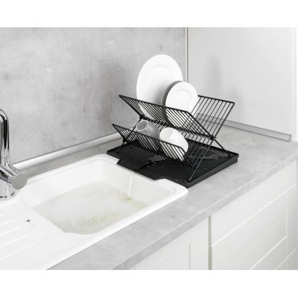 WENKO 54771100 - Scurgător pentru vase NELIA, 34 x 40 cm, negru