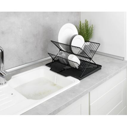 WENKO 54771100 - Scurgător pentru vase NELIA, 34 x 40 cm, negru