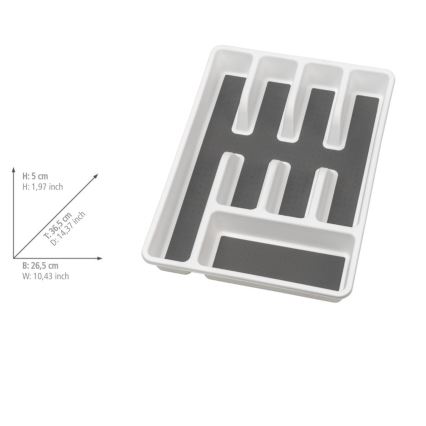 WENKO 54788100 - Organizator tacâmuri, 26,5 x 36,5 cm, alb/gri